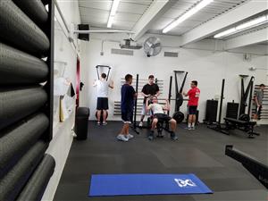 Training in the new fitness center 